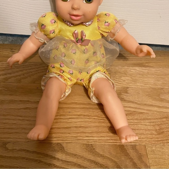 Disney Belle Tollytots Baby Doll Soft Body Hard Head Princess Vintage Yellow - Picture 4 of 8